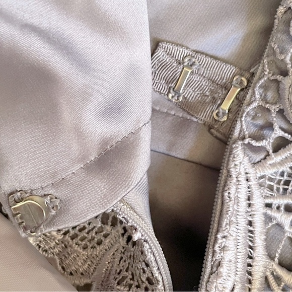 Adrianna Papell Evening Lace Gray Strapless Mini Dress Size 10 - Picture 7 of 10